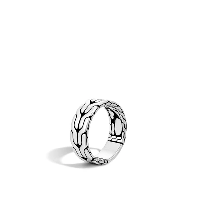 Shop John Hardy Carved Chain Band Ring In Silver