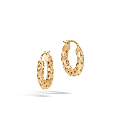 Shop John Hardy Carved Chain Hoop Earring In Yellow Gold