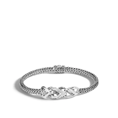 Shop John Hardy Asli Classic Chain Link Station Bracelet In White Diamond