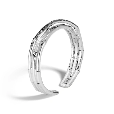 John Hardy Bamboo Flex Cuff In Treated Black Sapphire