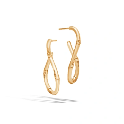 Shop John Hardy Bamboo Medium Twisted Hoop Earring In Yellow Gold