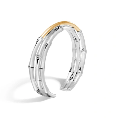 Shop John Hardy Bamboo 12mm Cuff Bracelet In Silver And Gold