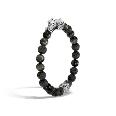 Shop John Hardy Legends Naga 8mm Beaded Bracelet In Eagle Eye