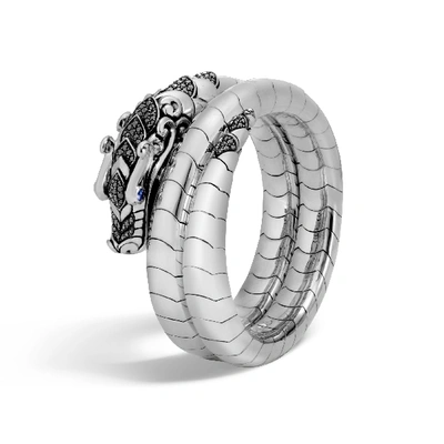 John Hardy Legends Naga Double Coil Bracelet In Black Spinel