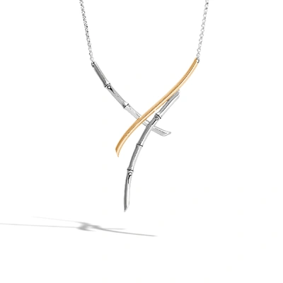 John Hardy Sterling Silver & 18k Bonded Gold Bamboo Frontal Necklace, 16 In Multicolor