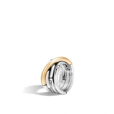 Shop John Hardy Bamboo Crossover Ring In Silver And Gold
