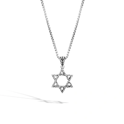 John Hardy Men's Sterling Silver Classic Chain Star Of David Pendant Necklace, 20 In Silver