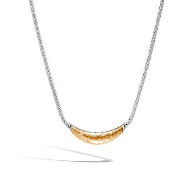 Shop John Hardy Palu Crescent Necklace In Silver And Gold