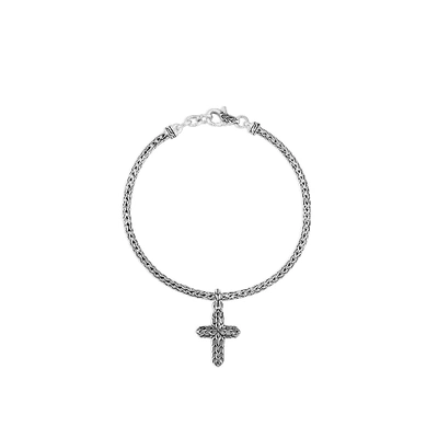 Shop John Hardy Cross Charm Bracelet In Silver