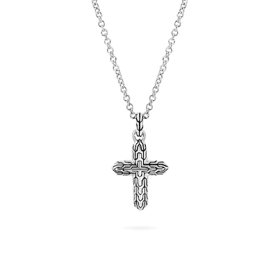 Shop John Hardy Cross Pendant Necklace In Silver