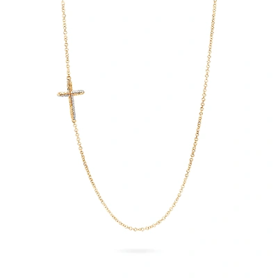 Shop John Hardy Classic Chain Cross Necklace In Yellow Gold