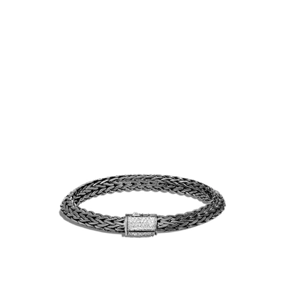 Shop John Hardy Tiga Chain 8mm Bracelet In White Diamond