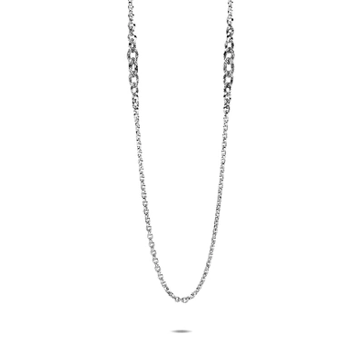 John Hardy Classic Chain Sterling Silver Knife Edge Link Sautoir Necklace In Multicolor