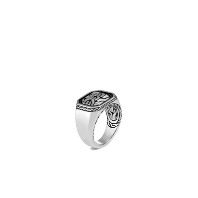 Shop John Hardy Classic Chain Signet Ring In Sterling Silver