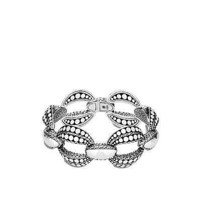 John Hardy Sterling Silver Hammered Dotted Large Link Bracelet In Multicolor
