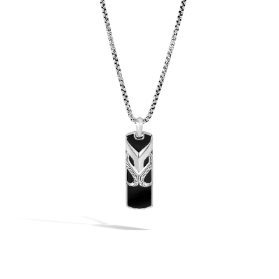 John Hardy Asli Classic Chain Dog Tag Necklace In Black Onyx