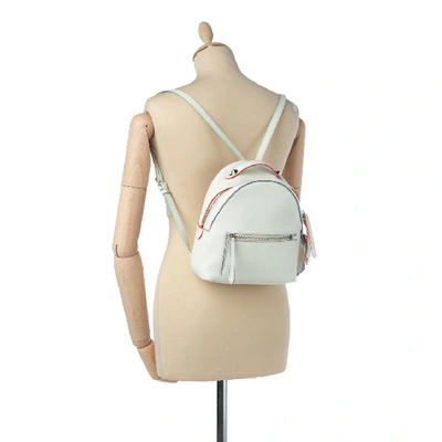 Pre-owned Fendi Mini By The Way Backpack In White
