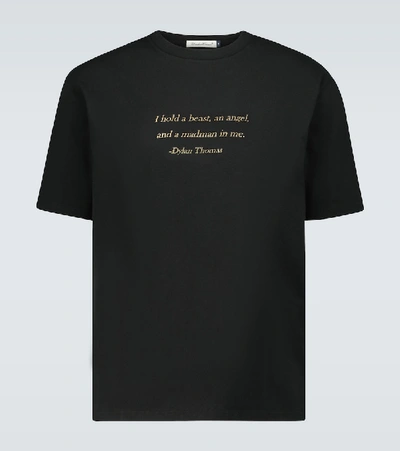 Shop Undercover Dylan Thomas Quote Printed T-shirt In Black