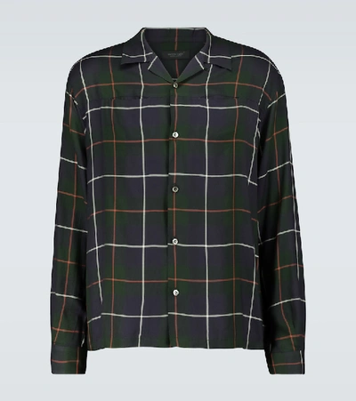 Shop Undercover Checked Long-sleeved Shirt In Blue