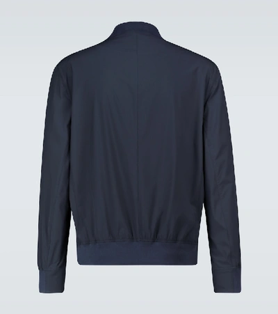 Shop Brunello Cucinelli Technical Zip-up Jacket In Blue