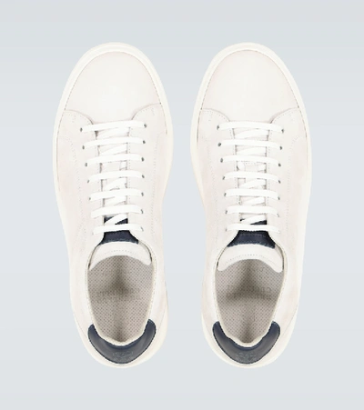 Shop Brunello Cucinelli Suede Sneakers In White