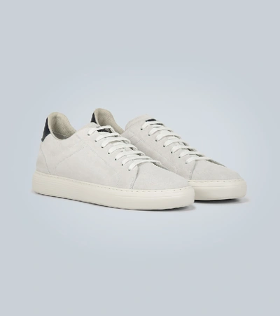 Shop Brunello Cucinelli Suede Sneakers In White