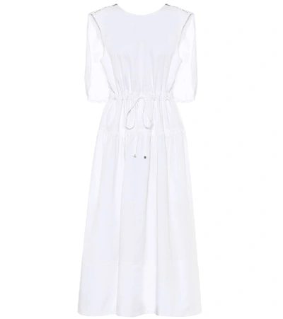 Shop Tibi Organic-cotton Caped Midi Dress In White