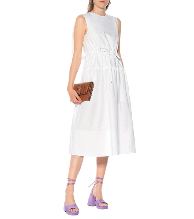 Shop Tibi Organic-cotton Caped Midi Dress In White