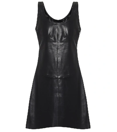 Shop Helmut Lang Leather Minidress In Black