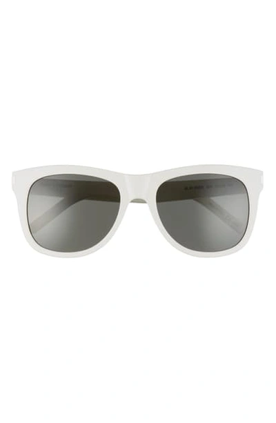Shop Saint Laurent 57mm Square Sunglasses In Ivory/ Grey