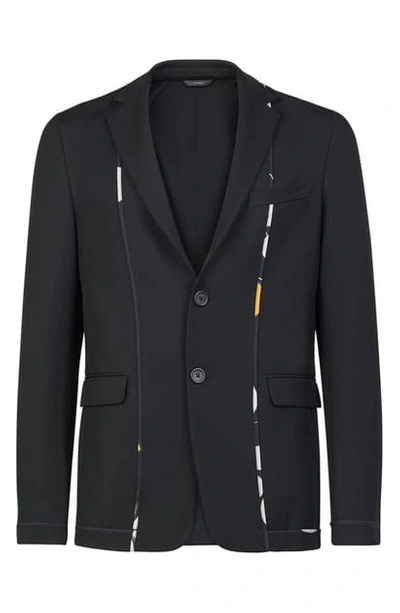 Shop Fendi Kaleidoscope Slim Fit Deconstructed Sport Coat In Black