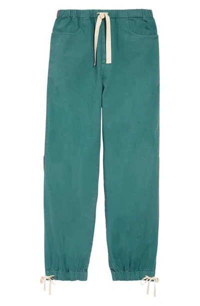 Shop Gucci Colored Denim Jogger Pants In Green