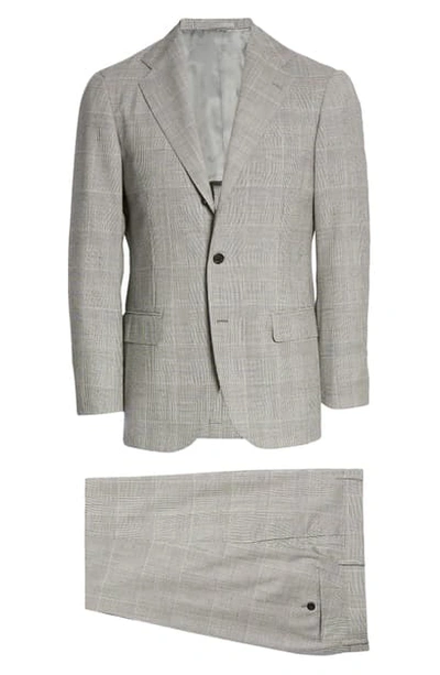 Shop Ring Jacket Prince Of Wales Slim Fit Pail Wool Suit In Grey