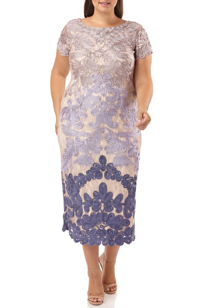 Shop Js Collections Soutache Midi Dress In Taupe Plum