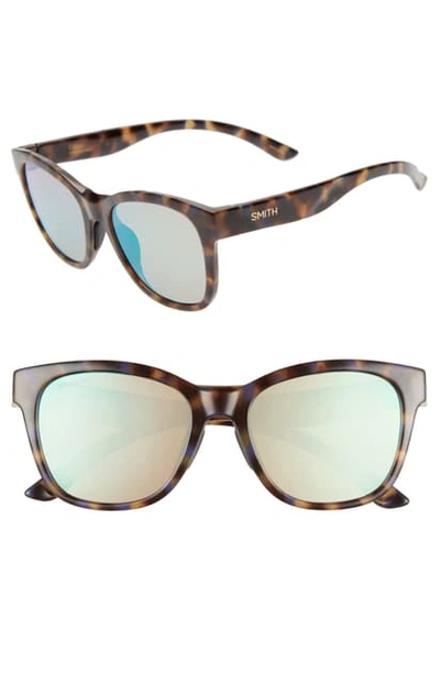 Shop Smith Caper 53mm Chromapop(tm) Square Sunglasses In Tortoise/ Violet Blue