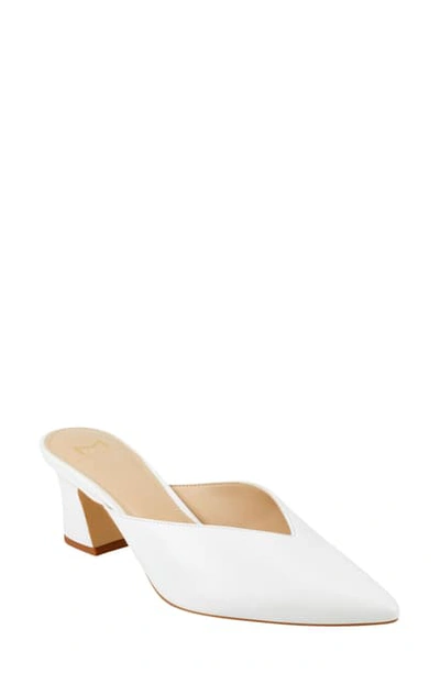 Shop Marc Fisher Ltd Bancy Pointed Toe Mule In White Leather