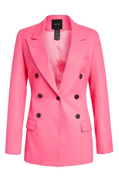 Shop Smythe Not A Double Breasted Blazer In Shocking Pink