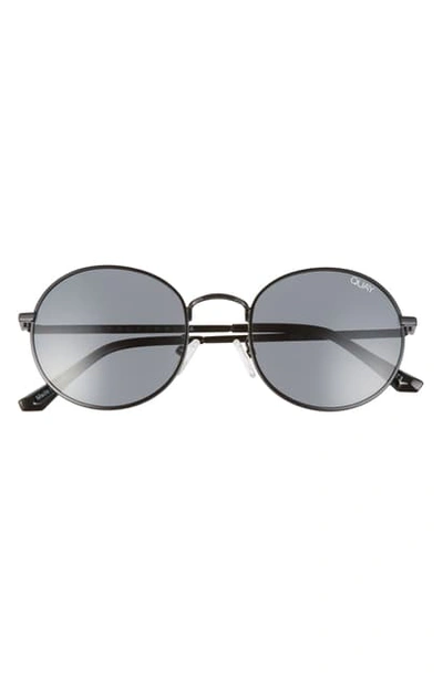 Shop Quay 50mm Mod Star Round Sunglasses In Black/ Smoke