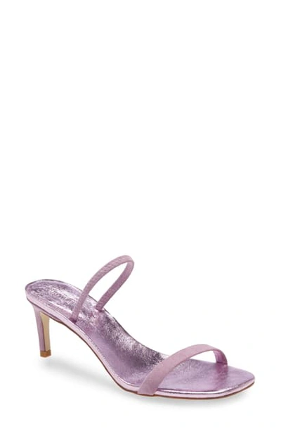 Shop Jeffrey Campbell Hera-hi Sandal In Pink Metallic Suede Combo