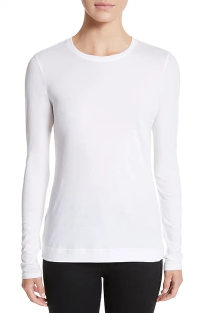 Shop Adam Lippes Long Sleeve Crewneck T-shirt In White