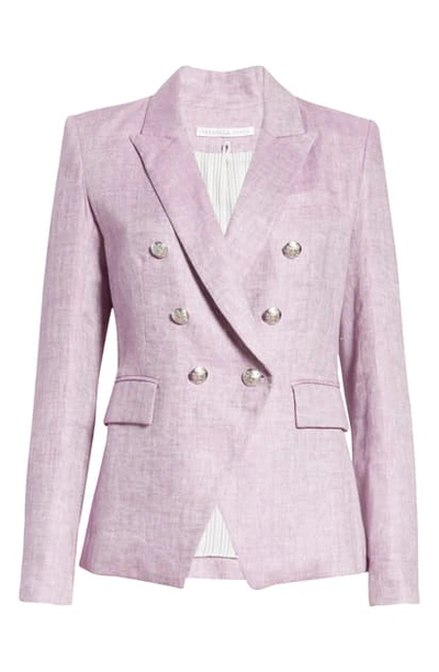 Shop Veronica Beard Miller Herringbone Linen Dickey Jacket In Lilac