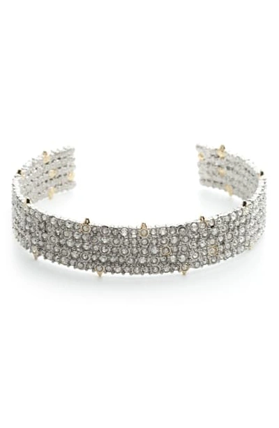 Shop Alexis Bittar Crystal Wrist Cuff In Silver