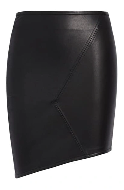 Shop Ba&sh Party Asymmetrical Leather Skirt In Black