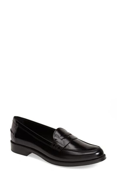 Shop Tod's Penny Loafer In Black Leather