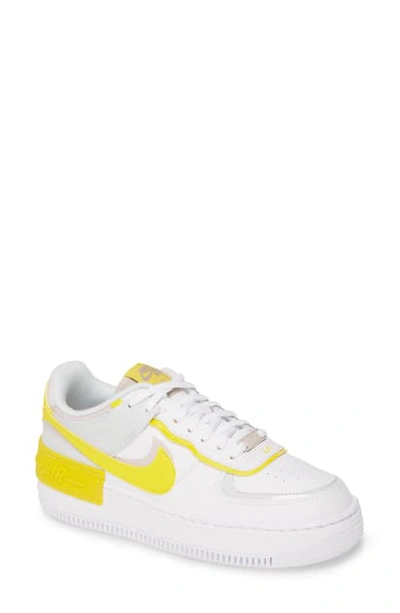 Nike Air Force 1 Shadow Sneakers In White And Yellow In White/yellow/purple  | ModeSens