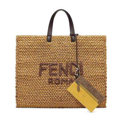 Shop Fendi Tote Bag In Beige