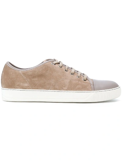 Shop Lanvin Panelled Suede Low-top Sneakers In 07