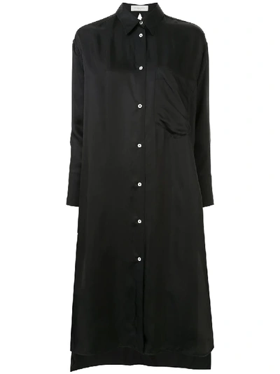 Shop Tomorrowland Satin Midi Dress In 黑色
