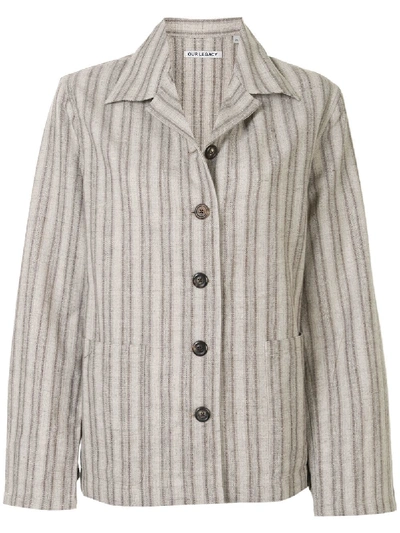 Shop Our Legacy Striped Buttoned Jacket In Neutrals