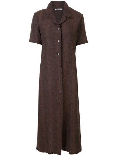 Shop Our Legacy Short-sleeved Shirt Dress In Brown